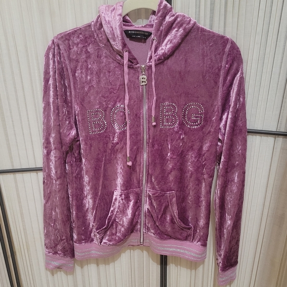 BCBGMAXAZRIA RHINESTONES  VELOUR  TRACK SUIT. - Picture 3 of 13